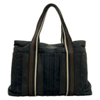 Hermes Tote Troca Horizontal MM Black Dark Brown Ivory Leather