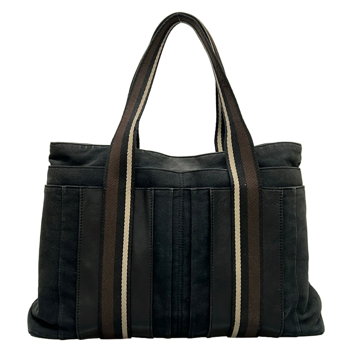 Hermes Tote Troca Horizontal MM Black Dark Brown Ivory Leather