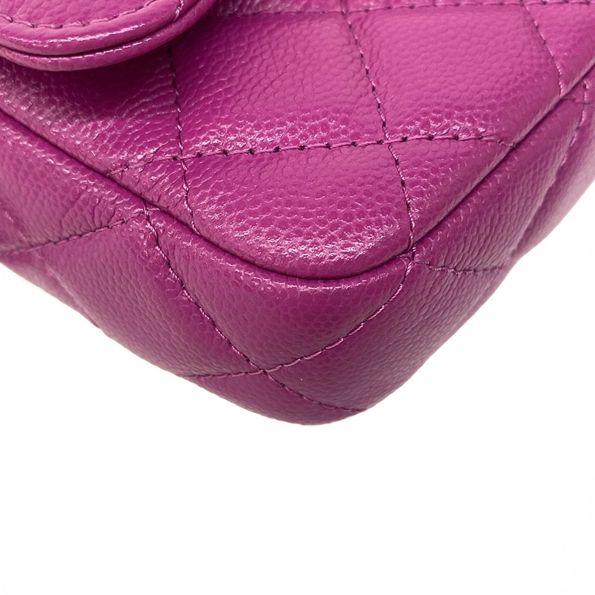 Chanel Wallet Quilted Purple Chain Gold Shoulder — view 7
