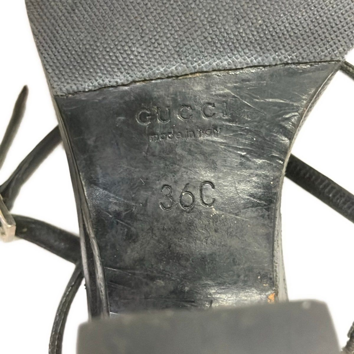 Gucci Sandals 36 C Black Lace Outsole Replacement Leather — view 6