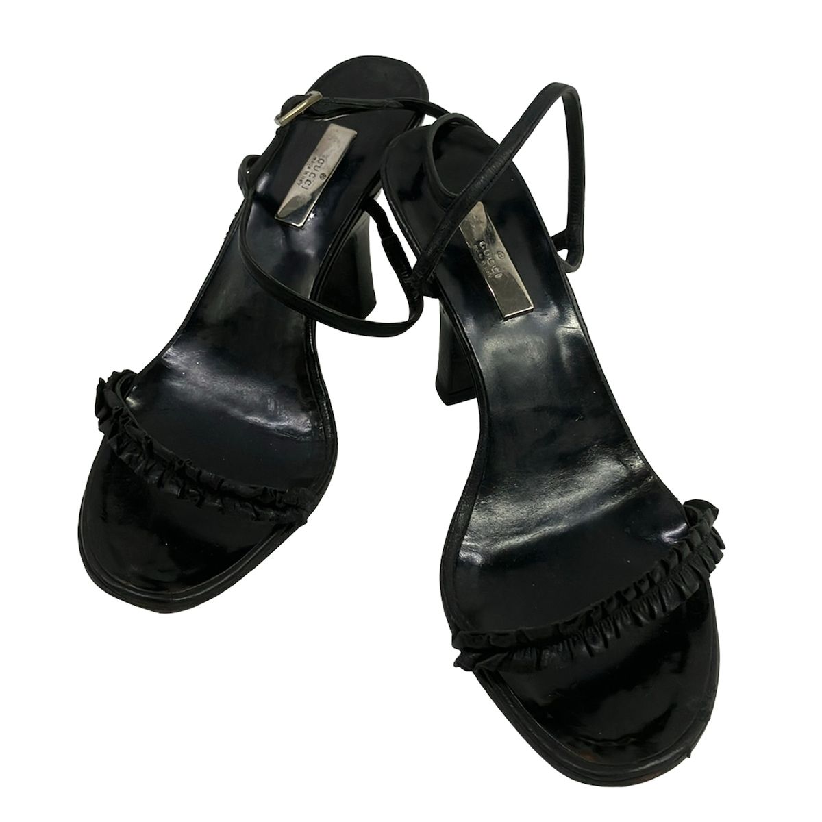 Gucci Sandals 36 C Black Lace Outsole Replacement Leather — view 2