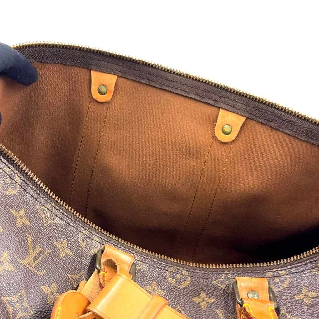 Louis Vuitton Keepall 45 Monogram Leather Brown Boston Bag Gold — view 7