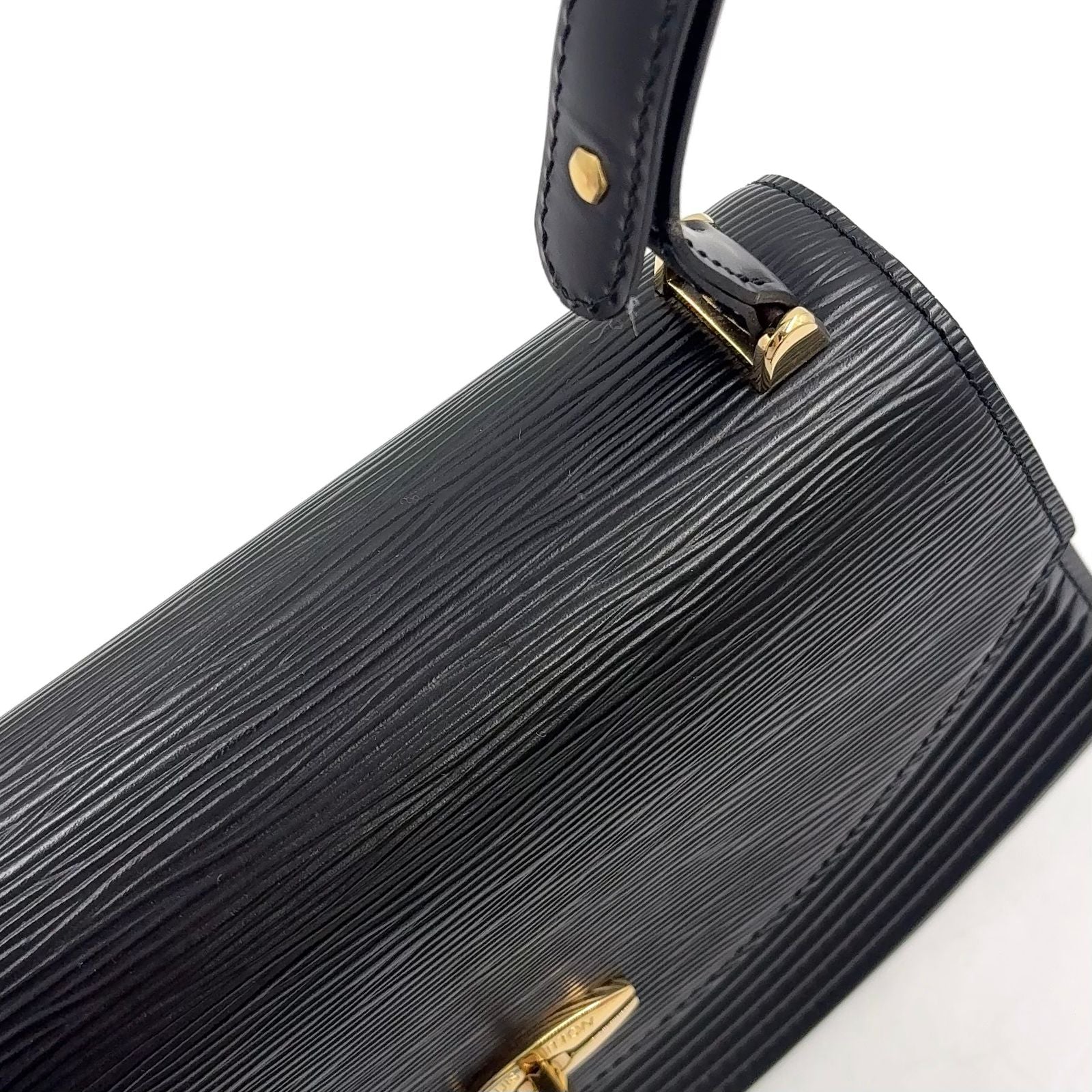 Louis Vuitton Epi Noir Leather Black Shoulder Bag Gold — view 8