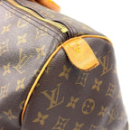 Louis Vuitton Keepall 45 Monogram Leather Brown Boston Bag Gold — view 8