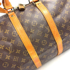 Louis Vuitton Keepall 45 Monogram Leather Brown Boston Bag Gold — view 9