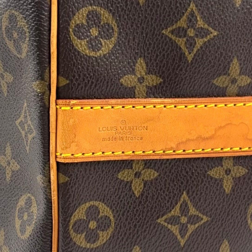 Louis Vuitton Keepall Bandouliere 50 Monogram Leather Brown Boston Bag Gold — view 4