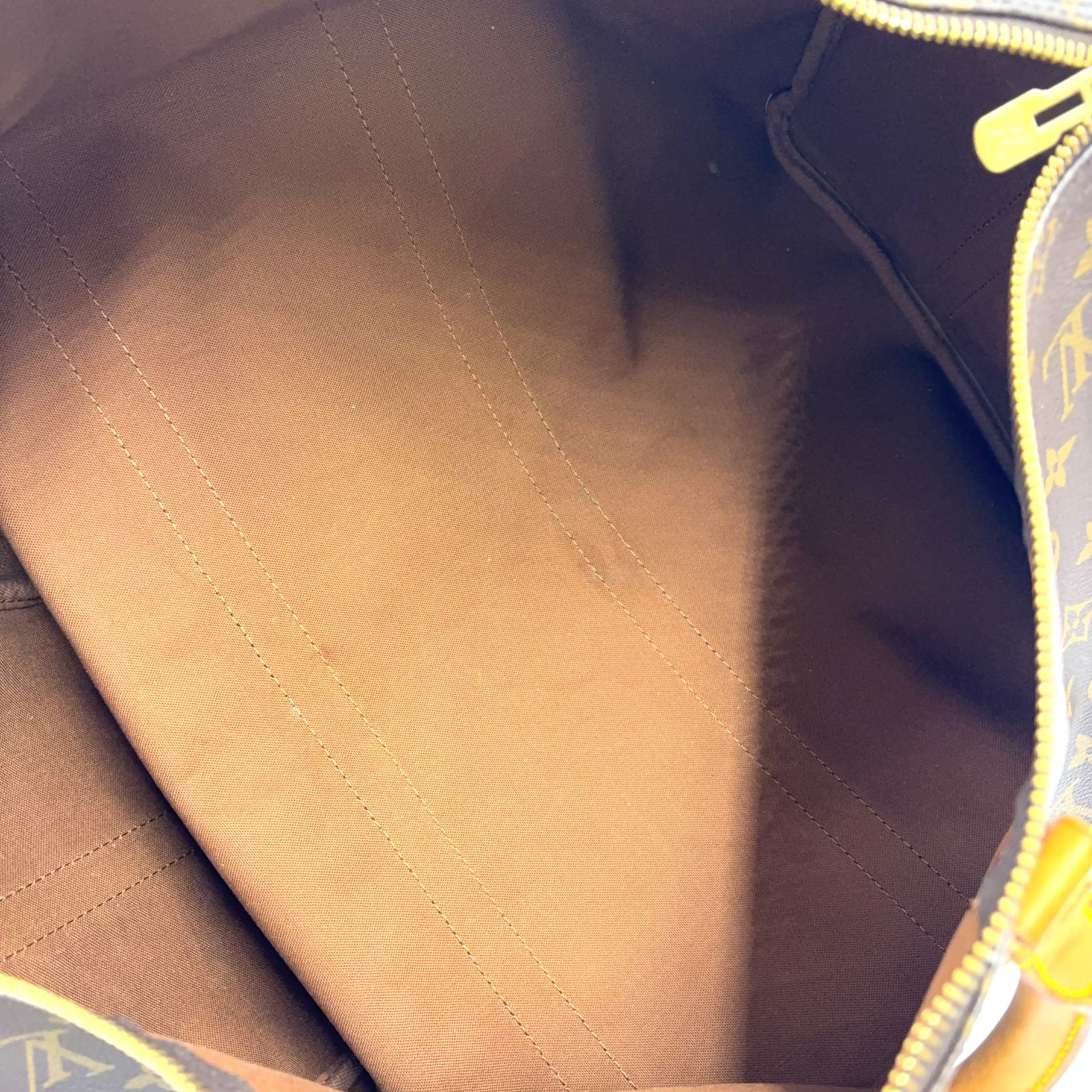 Louis Vuitton Keepall Bandouliere 50 Monogram Leather Brown Boston Bag Gold — view 5