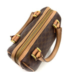 Celine Macadam Pattern Mini Boston Leather Brown Handbag Gold — view 8