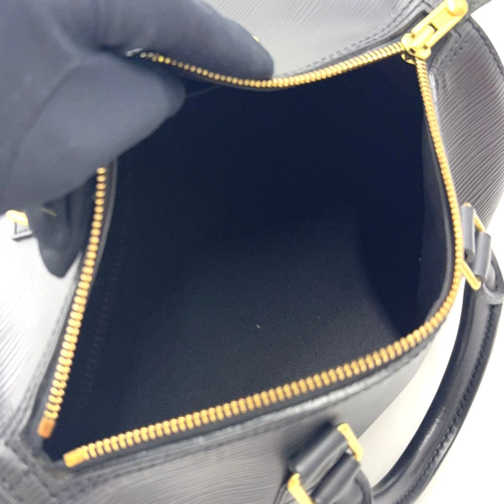 Louis Vuitton Speedy 25 Epi Noir Leather Black Handbag Gold — view 3