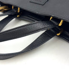 Gucci 2-Way Shoulder Bag Leather Black Tote Gold — view 6