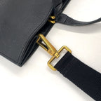 Gucci 2-Way Shoulder Bag Leather Black Tote Gold — view 9