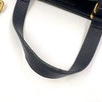Gucci 2-Way Shoulder Bag Leather Black Tote Gold — view 7