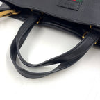 Gucci 2-Way Shoulder Bag Leather Black Tote Gold — view 5