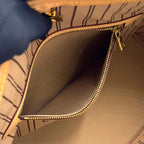 Louis Vuitton Neverfull PM Monogram Leather Brown Beige Tote Gold — view 5