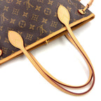 Louis Vuitton Neverfull PM Monogram Leather Brown Beige Tote Gold — view 7