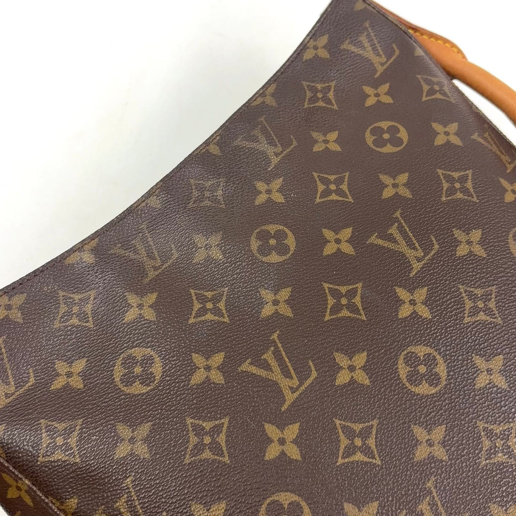 Louis Vuitton Looping GM Monogram Leather Brown Shoulder Bag Gold — view 8