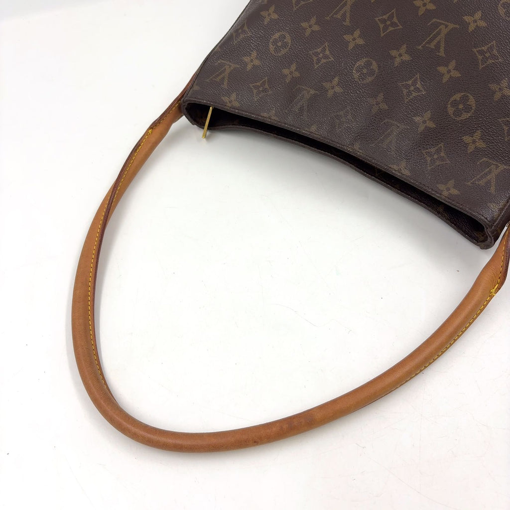Louis Vuitton Looping GM Monogram Leather Brown Shoulder Bag Gold — view 5