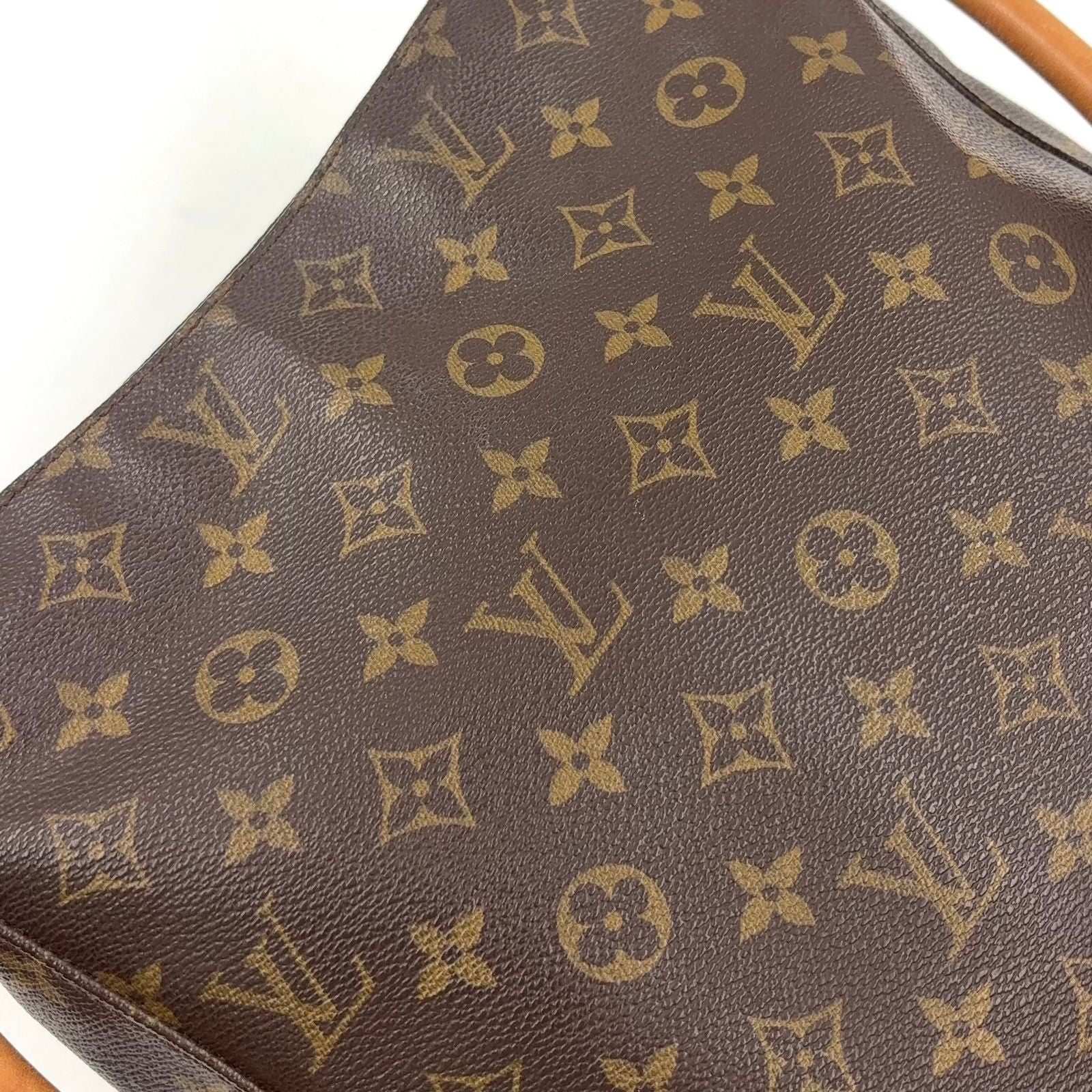 Louis Vuitton Looping GM Monogram Leather Brown Shoulder Bag Gold — view 7