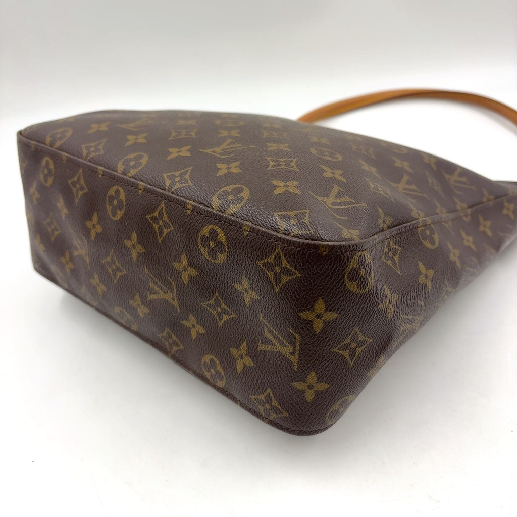 Louis Vuitton Looping GM Monogram Leather Brown Shoulder Bag Gold — view 6