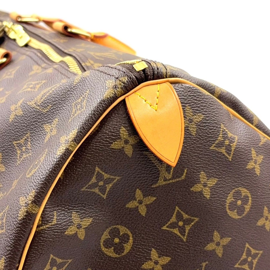 Louis Vuitton Keepall 60 Monogram Leather Brown Boston Bag Gold — view 7