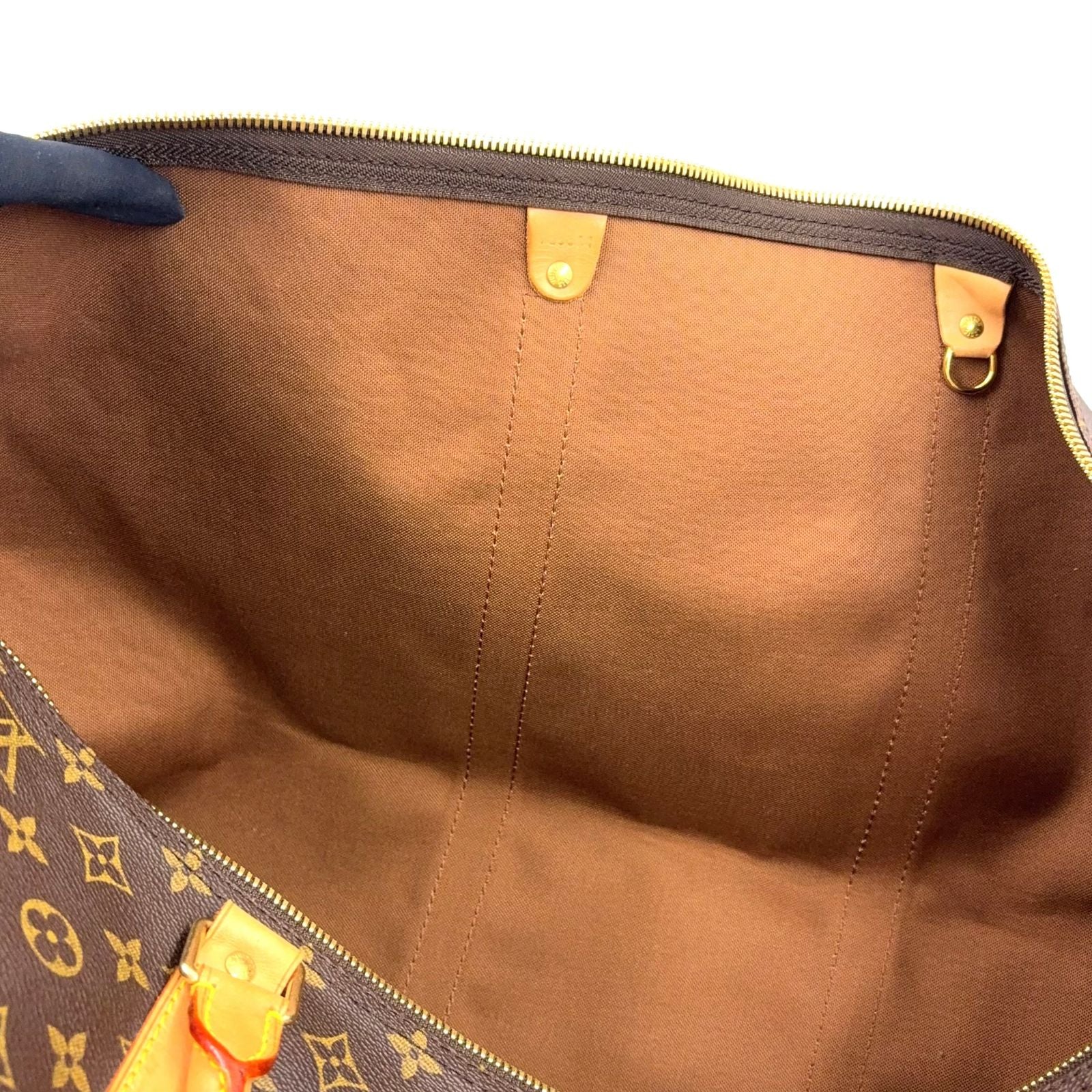 Louis Vuitton Keepall 60 Monogram Leather Brown Boston Bag Gold — view 5