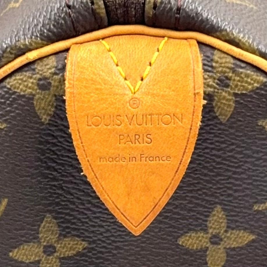 Louis Vuitton Speedy 30 Monogram Leather Brown Handbag Gold — view 4