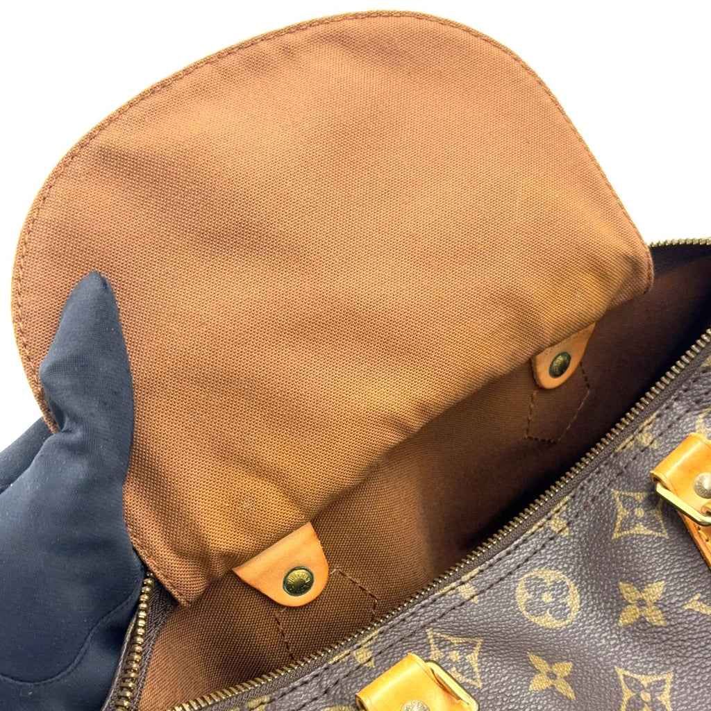 Louis Vuitton Speedy 30 Monogram Leather Brown Handbag Gold — view 6