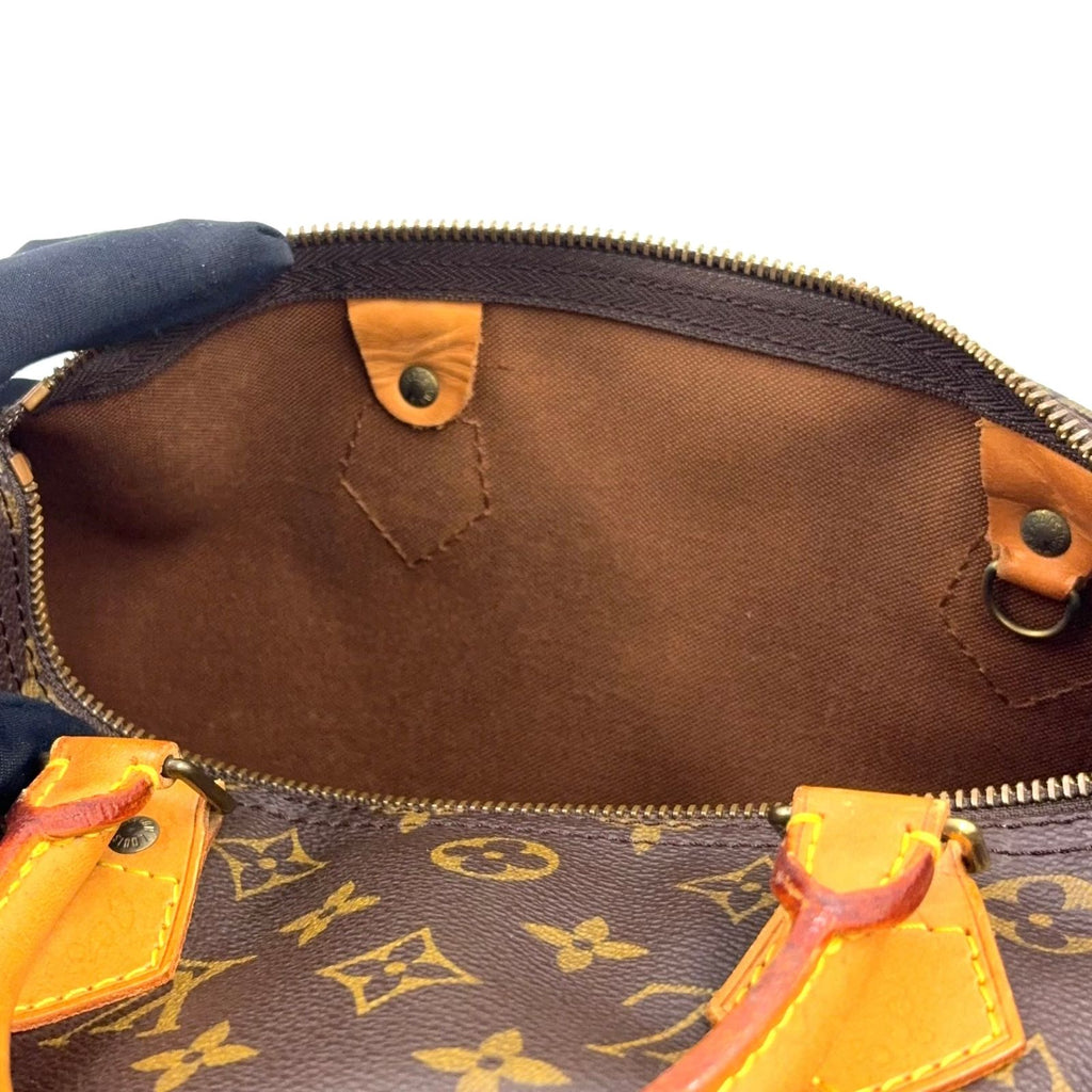 Louis Vuitton Speedy 30 Monogram Leather Brown Handbag Gold — view 5
