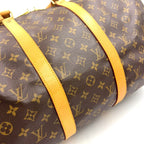 Louis Vuitton Keepall Bandouliere 50 Monogram Leather Brown Boston Bag Gold — view 7