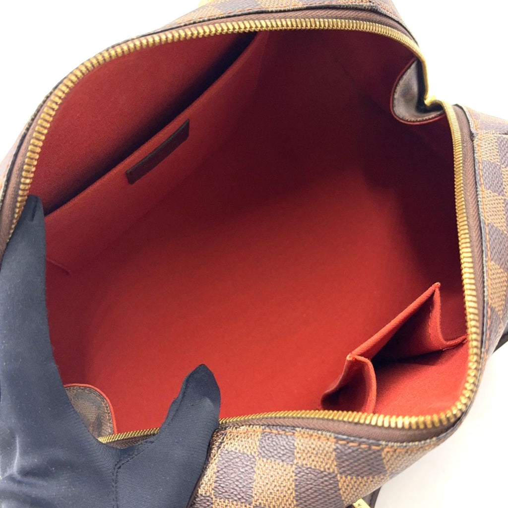 Louis Vuitton Riviera MM Damier Ebene Leather Brown Handbag Gold — view 3