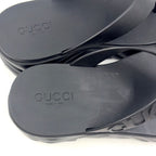 Gucci Thong Rubber Black Sandals — view 7