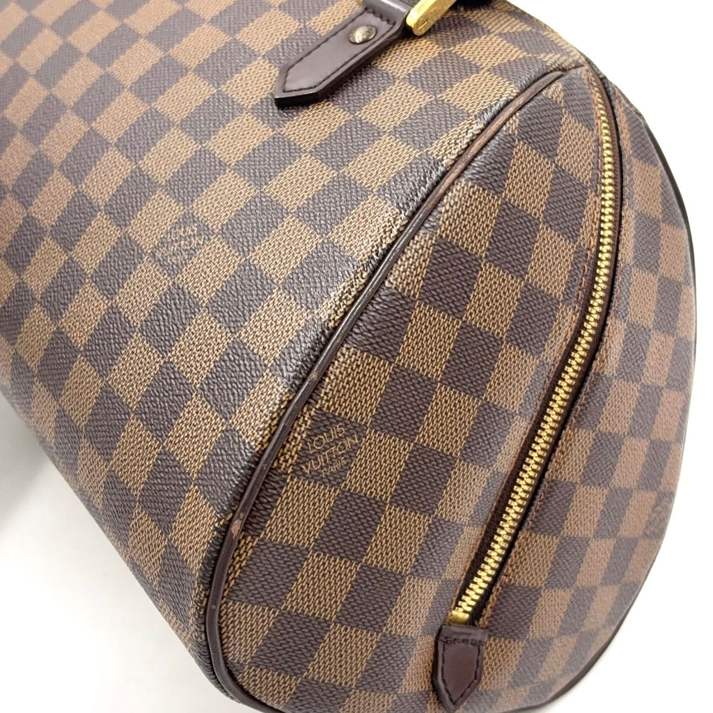 Louis Vuitton Riviera MM Damier Ebene Leather Brown Handbag Gold — view 8