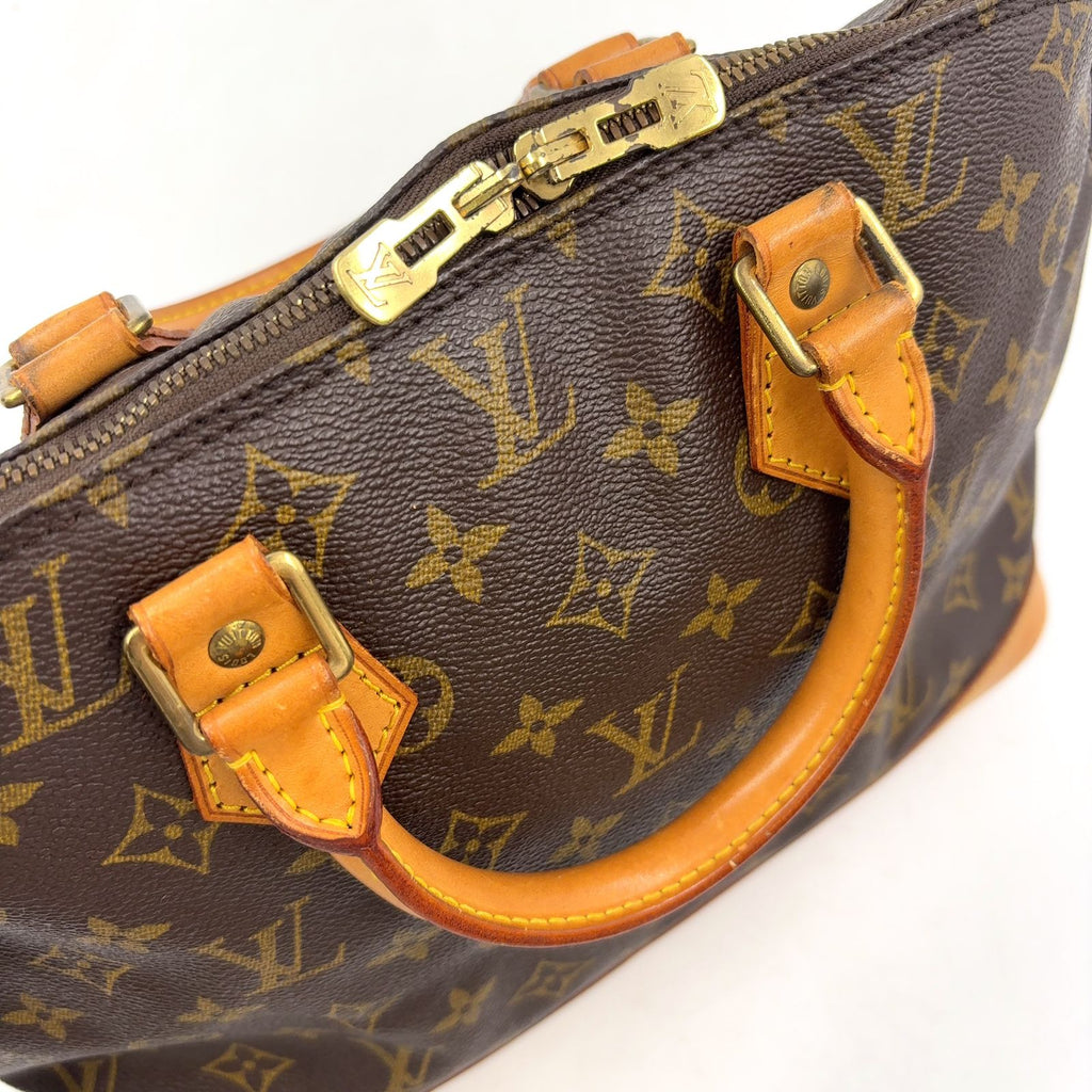 Louis Vuitton Alma PM Monogram Leather Brown Handbag Gold — view 7