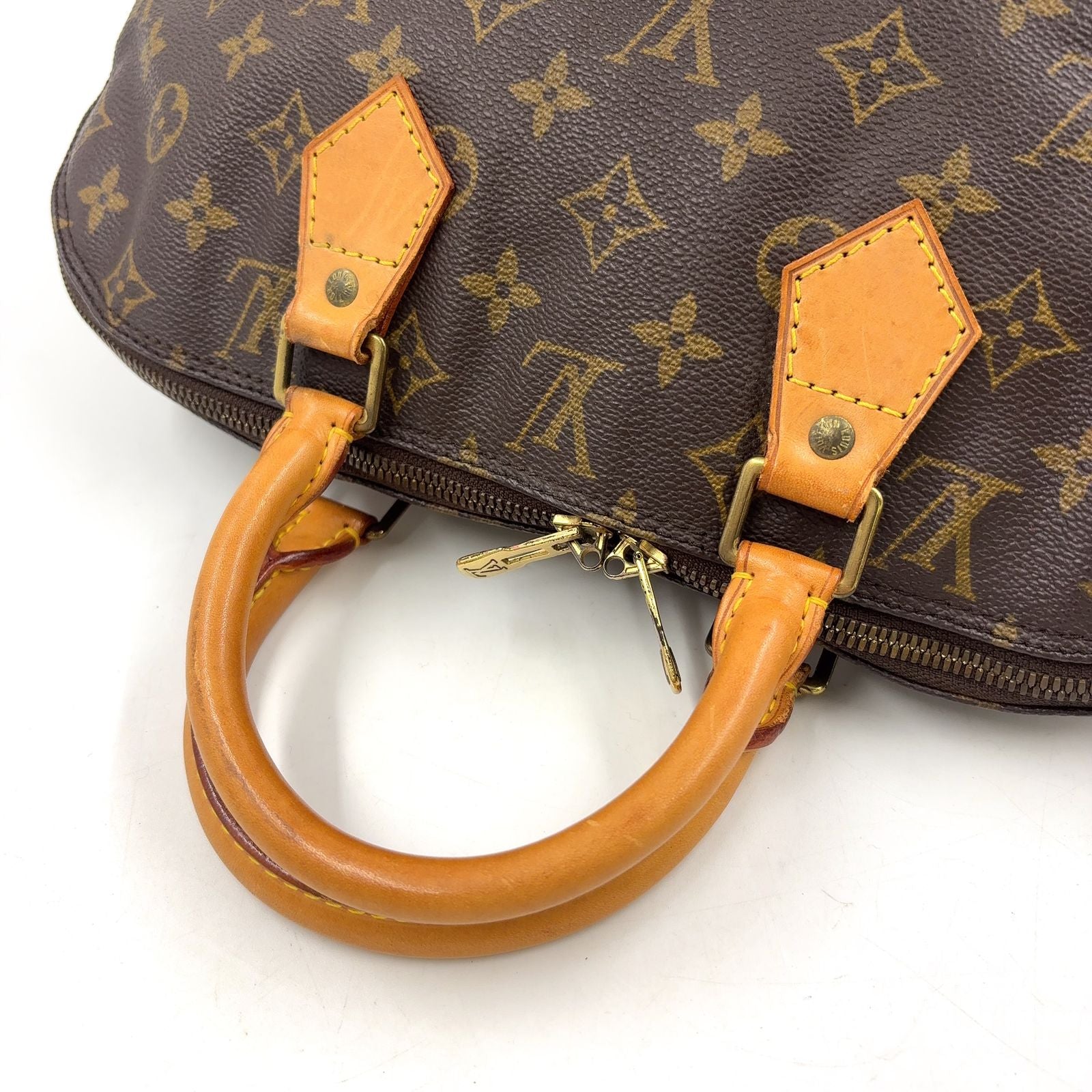 Louis Vuitton Alma PM Monogram Leather Brown Handbag Gold — view 5