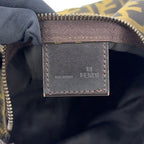 Fendi Zucca Pattern Leather Canvas Khaki Brown Handbag Silver — view 4