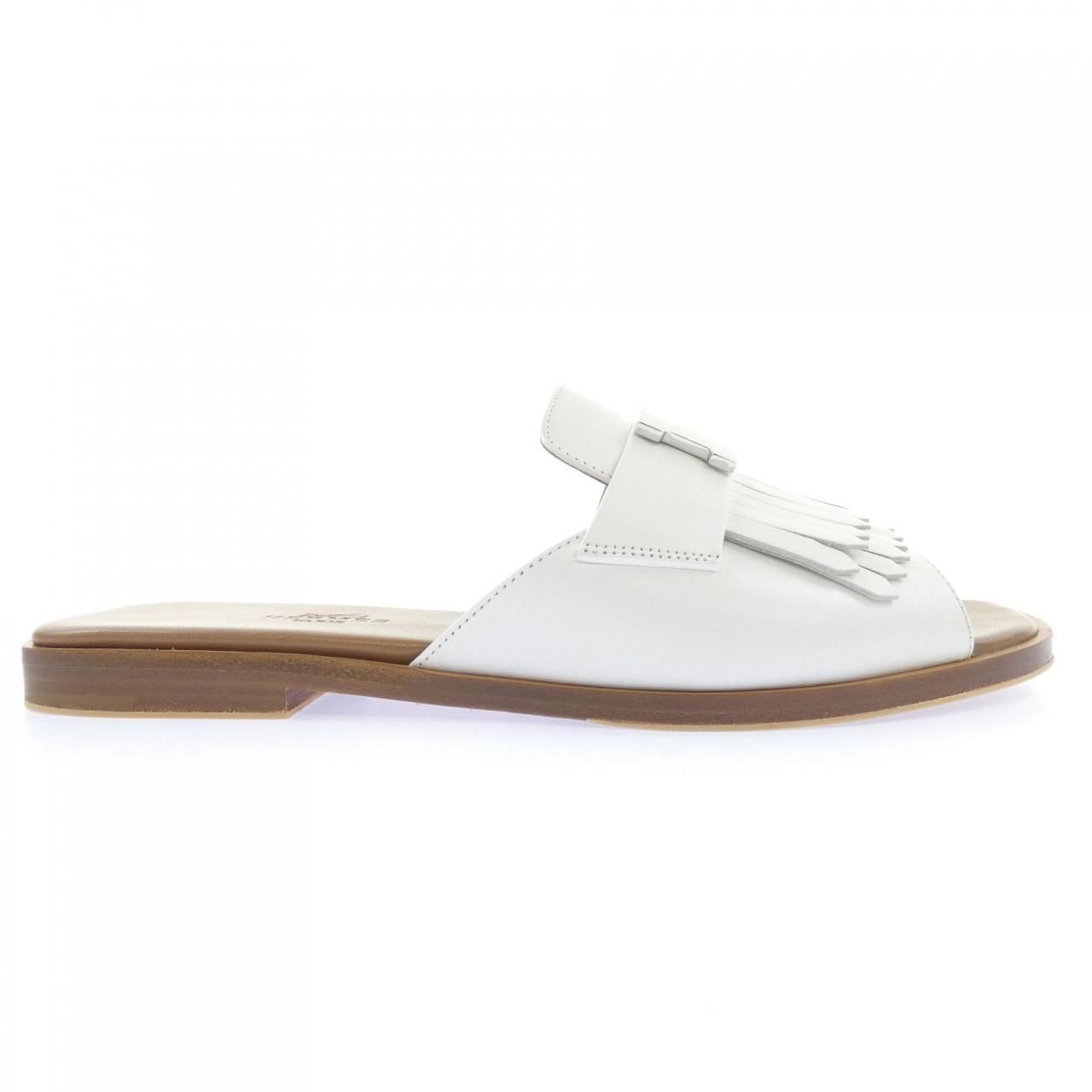 Hermes Auteuil Sandals White
