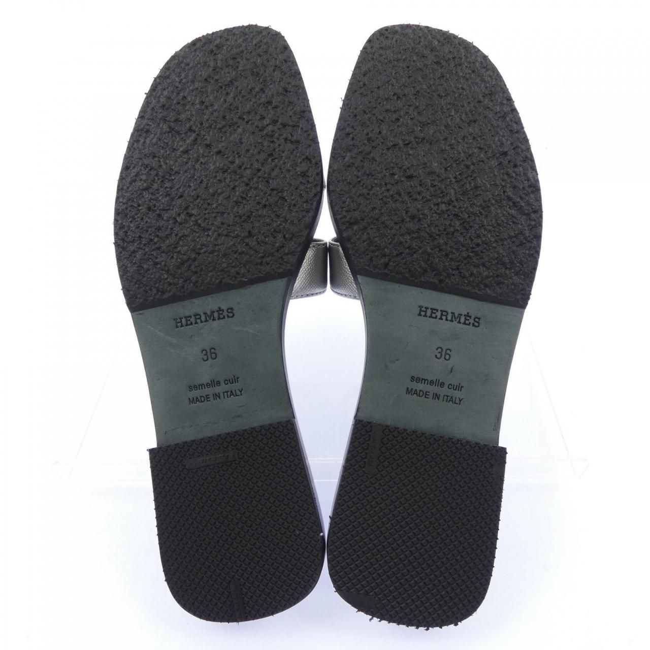 Hermes Oran Sandals Silver — view 4