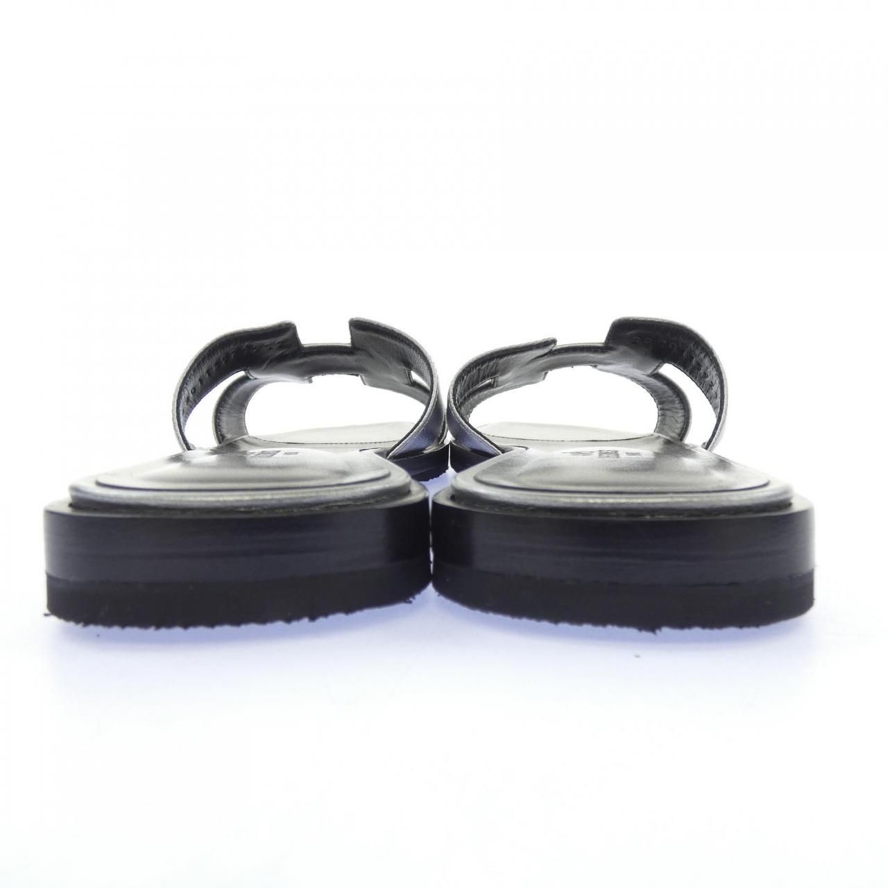 Hermes Oran Sandals Silver — view 5
