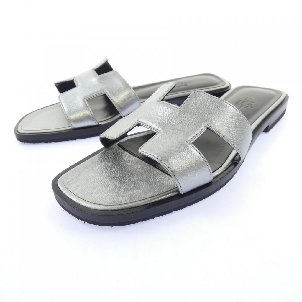 Hermes Oran Sandals Silver — view 3