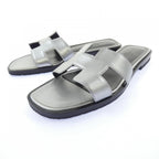 Hermes Oran Sandals Silver — view 3