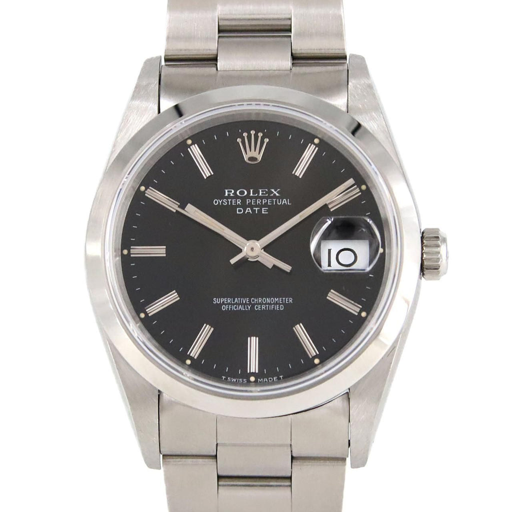 Rolex Oyster Perpetual Date SS Automatic Winding Number Watch