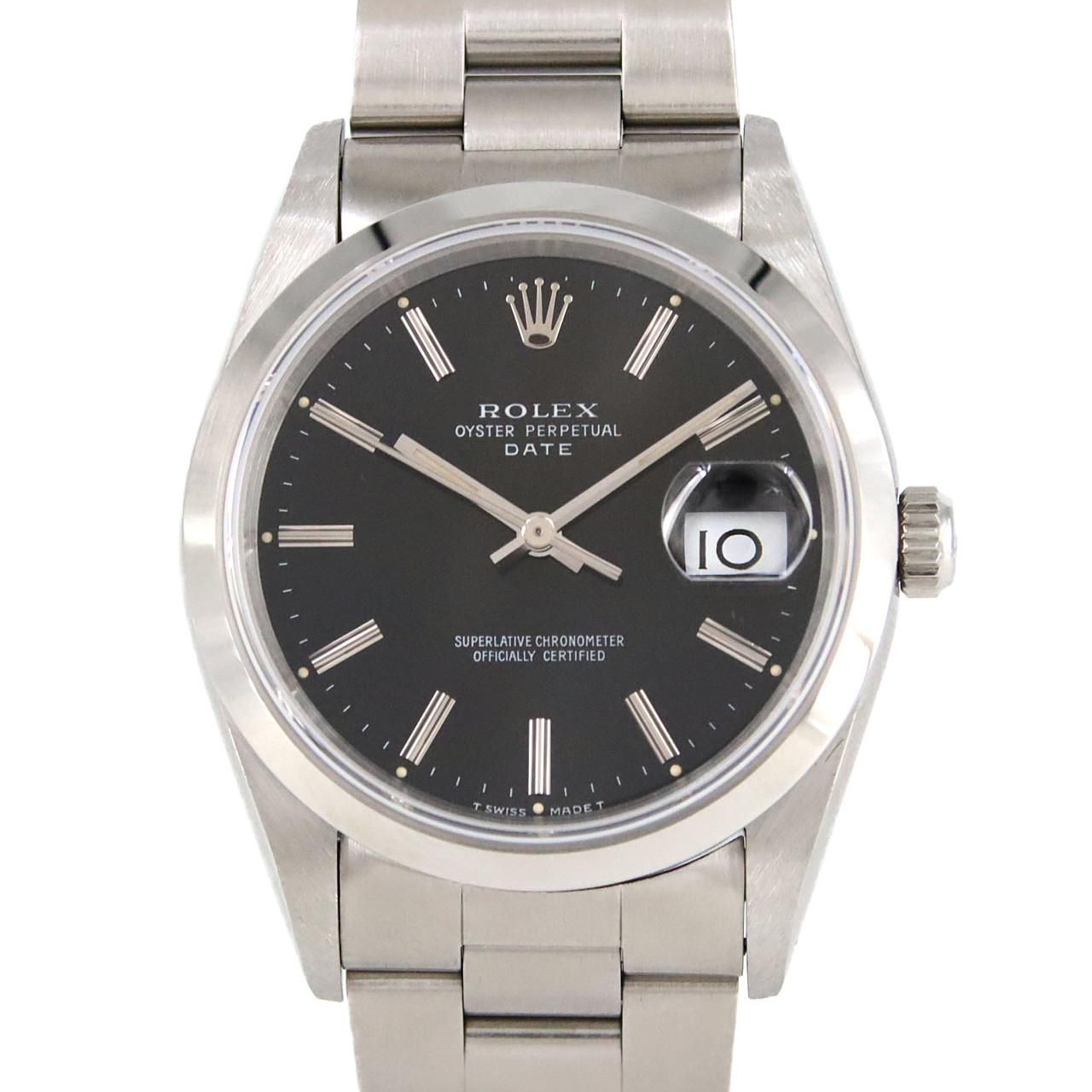 Rolex Oyster Perpetual Date SS Automatic Winding Number Watch