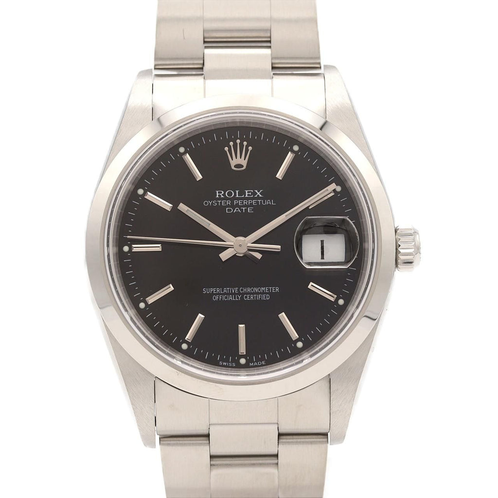 Rolex Oyster Perpetual Date SS Automatic Winding Number Watch