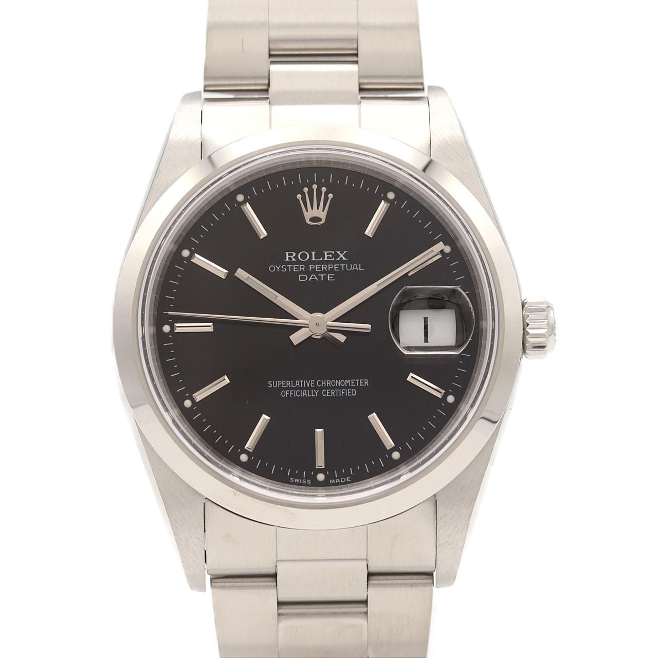 Rolex Oyster Perpetual Date SS Automatic Winding Number Watch