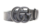 Gucci GG Marmont Belt 85 34 Leather Black All Over Pattern Aa