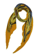 Hermes Carre 90 Pleated Scarf Festival Yellow Silk