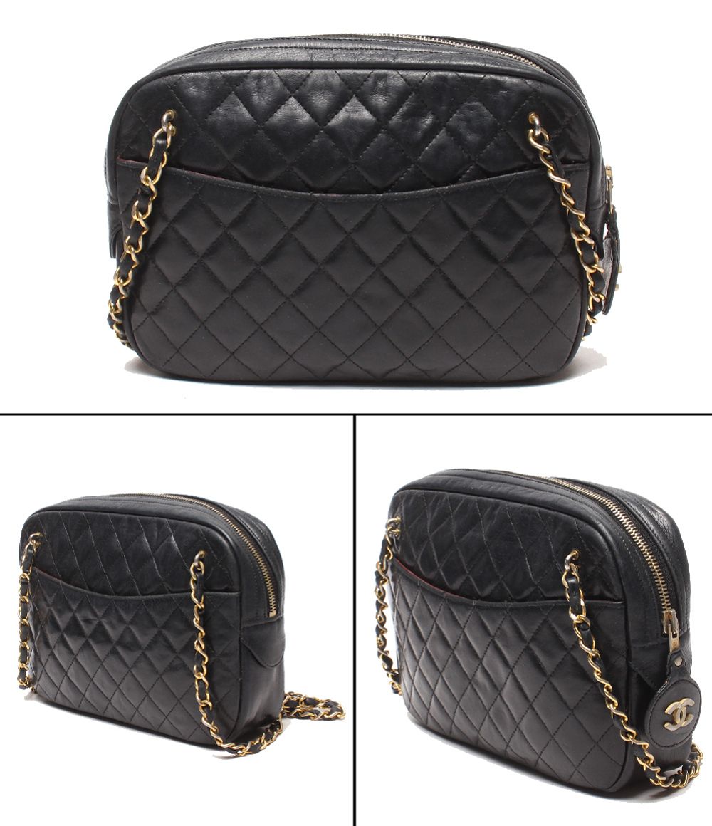 Chanel Chain Shoulder Bag Gold Quilted Lambskin — view 2