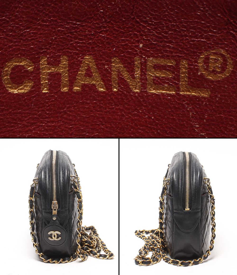 Chanel Chain Shoulder Bag Gold Quilted Lambskin — view 4