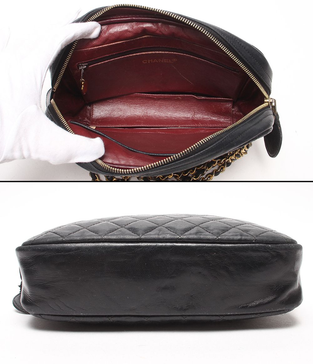 Chanel Chain Shoulder Bag Gold Quilted Lambskin — view 3