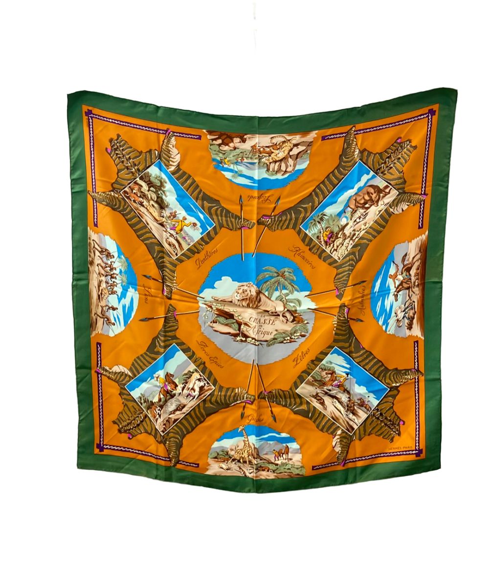 Hermes Scarf Silk 100% la Chasse en Afrique
